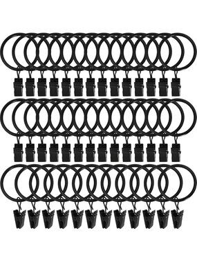 40 Pack Black Metal Curtain Clip Rings - 1.5" Hooks for Drapery & Bows
